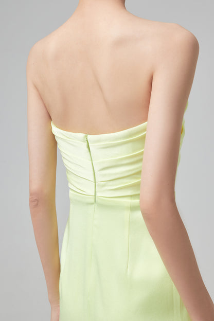 SLOANE- SATIN CREPE STRAPLESS