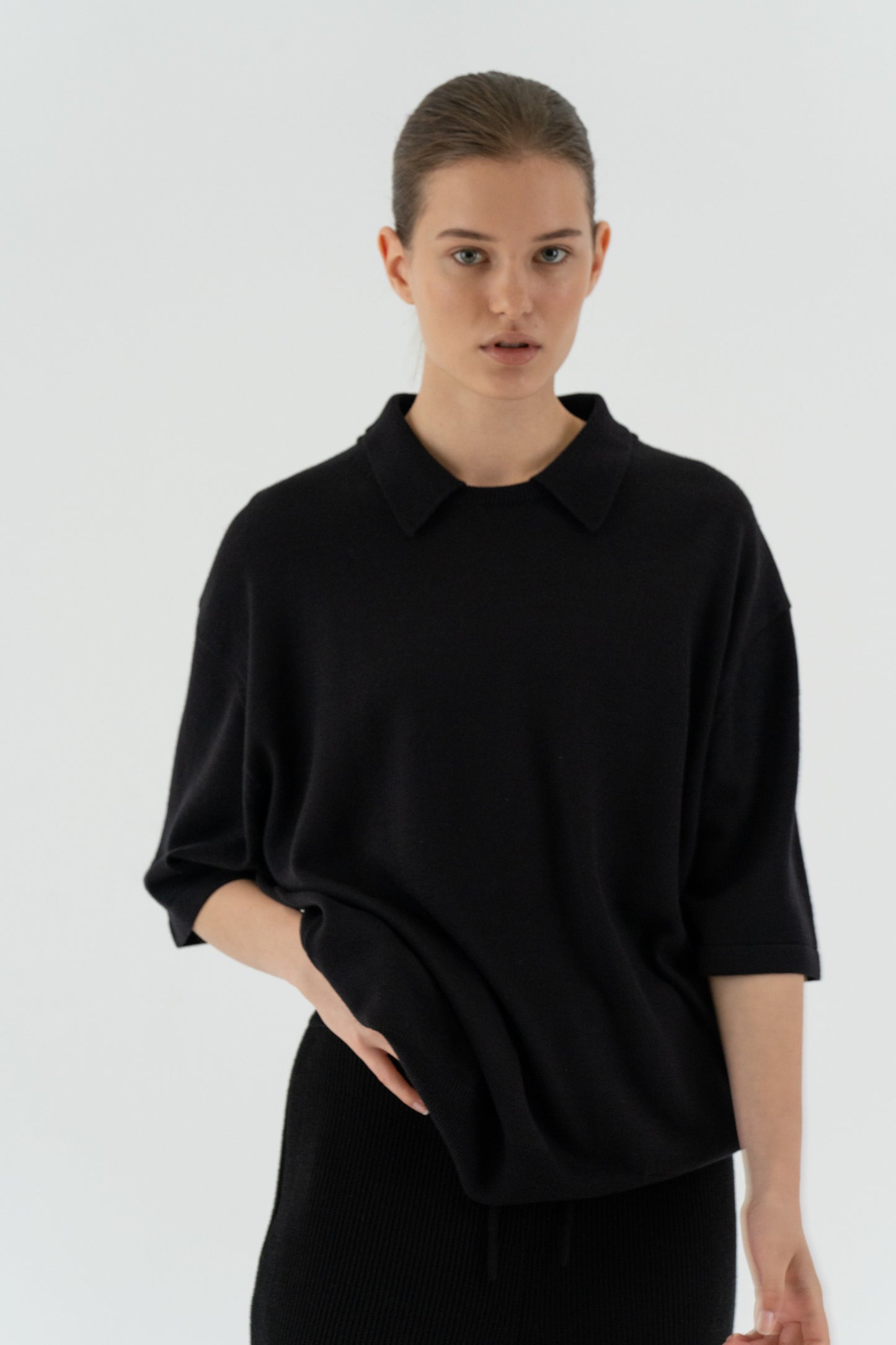 HAND KNIT COLLAR TOP