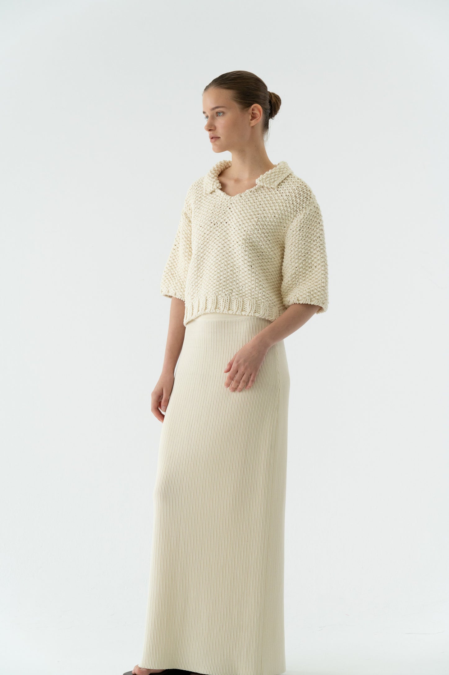 HAND KNIT COLLAR TOP