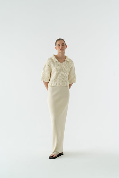 HAND KNIT COLLAR TOP