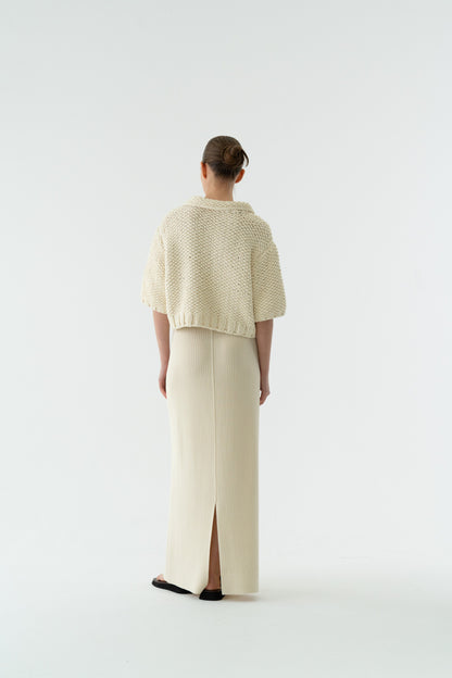 HAND KNIT COLLAR TOP