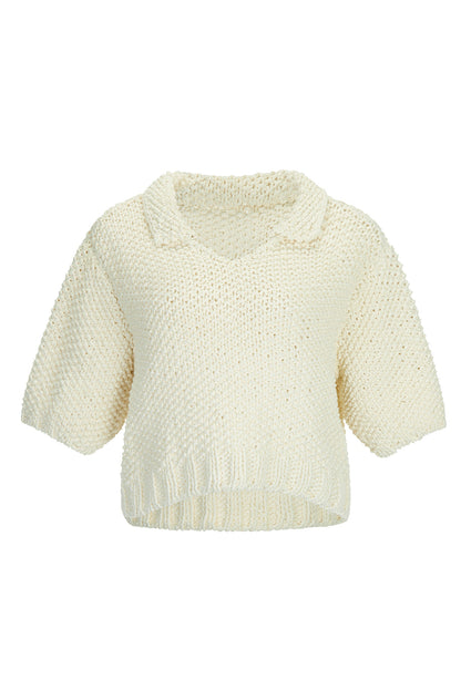 HAND KNIT COLLAR TOP