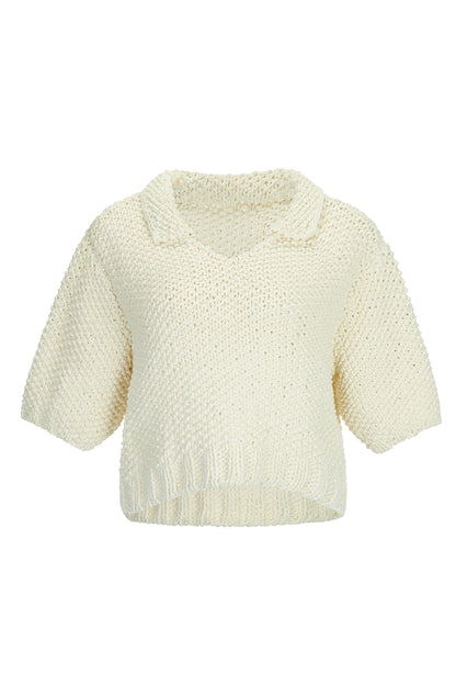 HAND KNIT COLLAR TOP