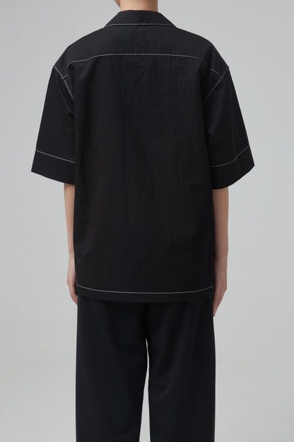 CONVERTIBLE COLLAR SHORT SLEEVE SHIRT