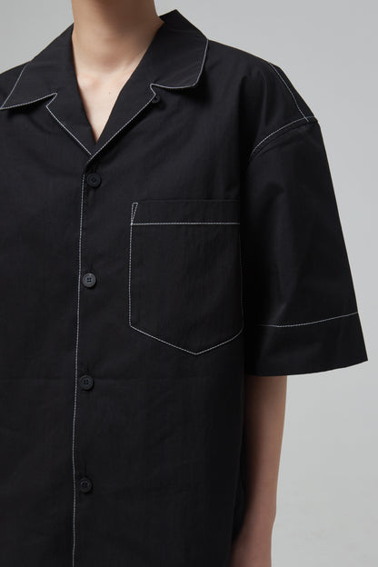 CONVERTIBLE COLLAR SHORT SLEEVE SHIRT