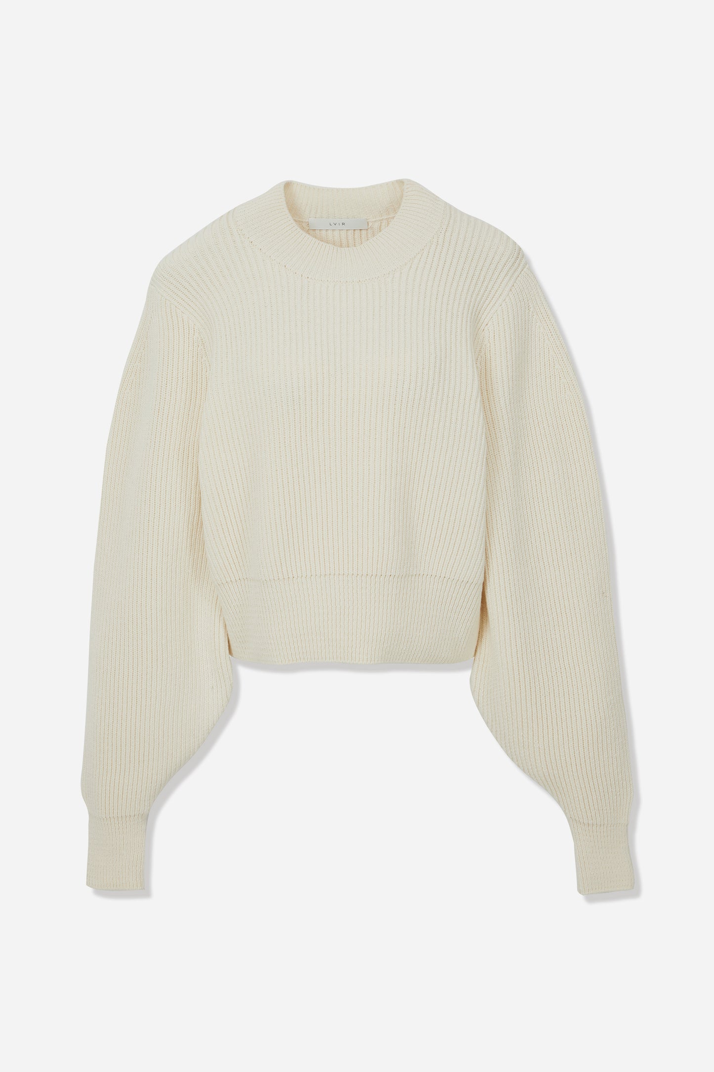 RIBBED PUFF SLEEVE KNIT TOP