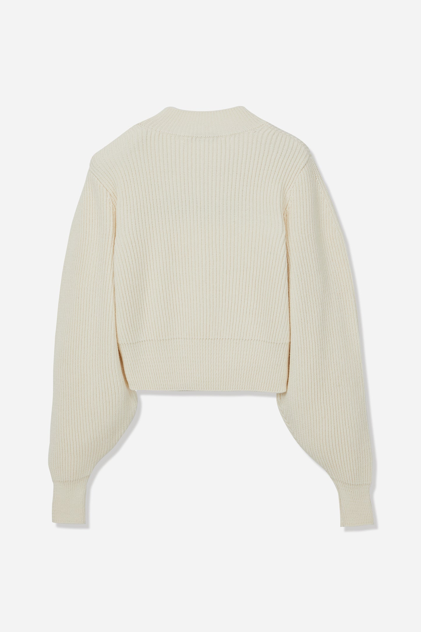 RIBBED PUFF SLEEVE KNIT TOP