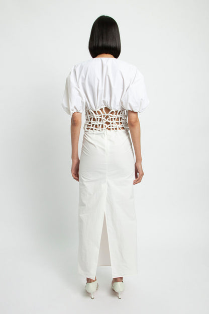 LATTICE WAIST SHIRT DRESS