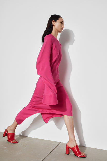 ROUND NECK BIAS CUT DRESS