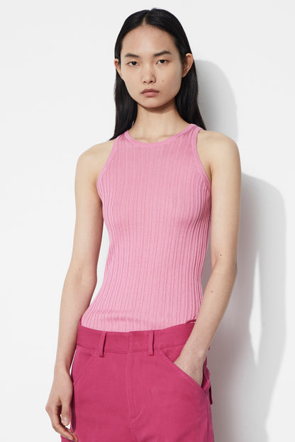 RIBBED-KNIT RACER VEST TOP