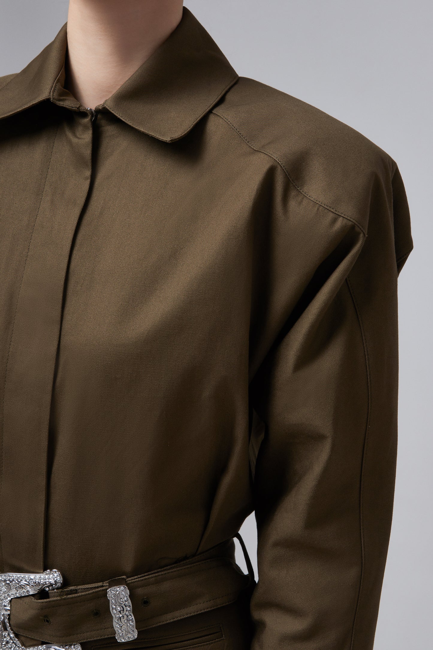 JUMPSUIT WITH STRASSED BELT