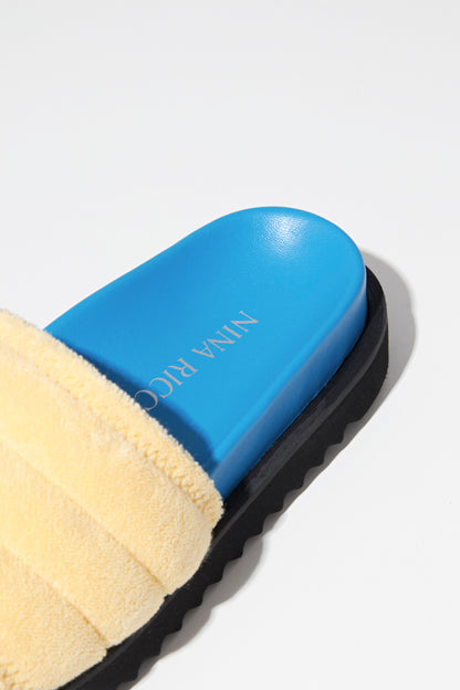 POOL SLIDES IN SPONGE FABRIC