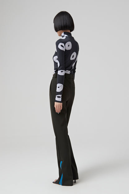 SECOND SKIN PRINTED HIGH NECK TOP