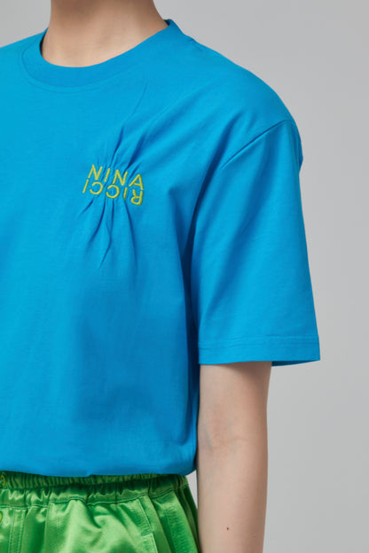 T SHIRT WITH EMROIDERY NINA RICCI CONTRASTED ON THE CHEST