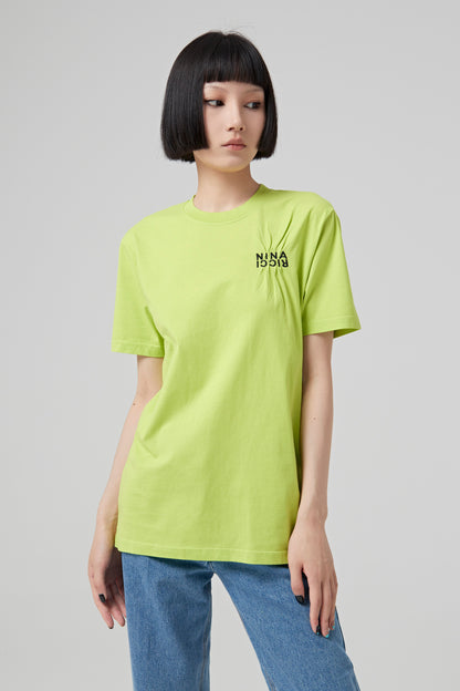 T SHIRT WITH EMROIDERY NINA RICCI CONTRASTED ON THE CHEST