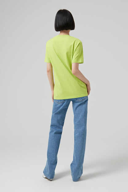 T SHIRT WITH EMROIDERY NINA RICCI CONTRASTED ON THE CHEST