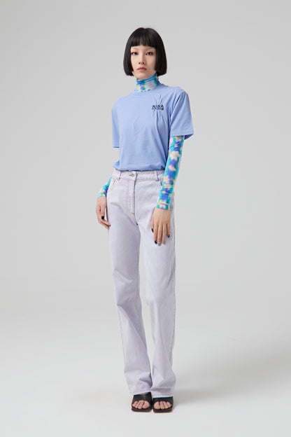 T SHIRT WITH EMROIDERY NINA RICCI CONTRASTED ON THE CHEST