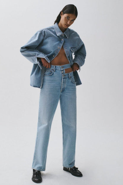 BROKEN WAISTBAND JEAN IN SIDELINE (ORGANIC COTTON)