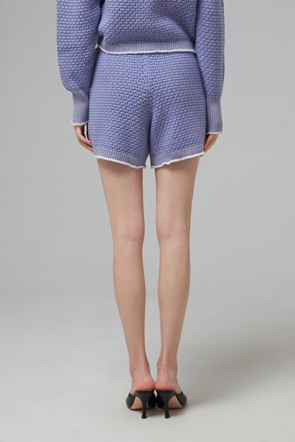 KNITTED WHITE TRIM SHORT