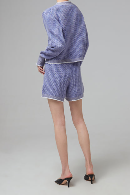 KNITTED WHITE TRIM SHORT