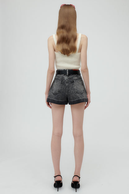 DENIM SHORTS WITH EMBELLISHMENT