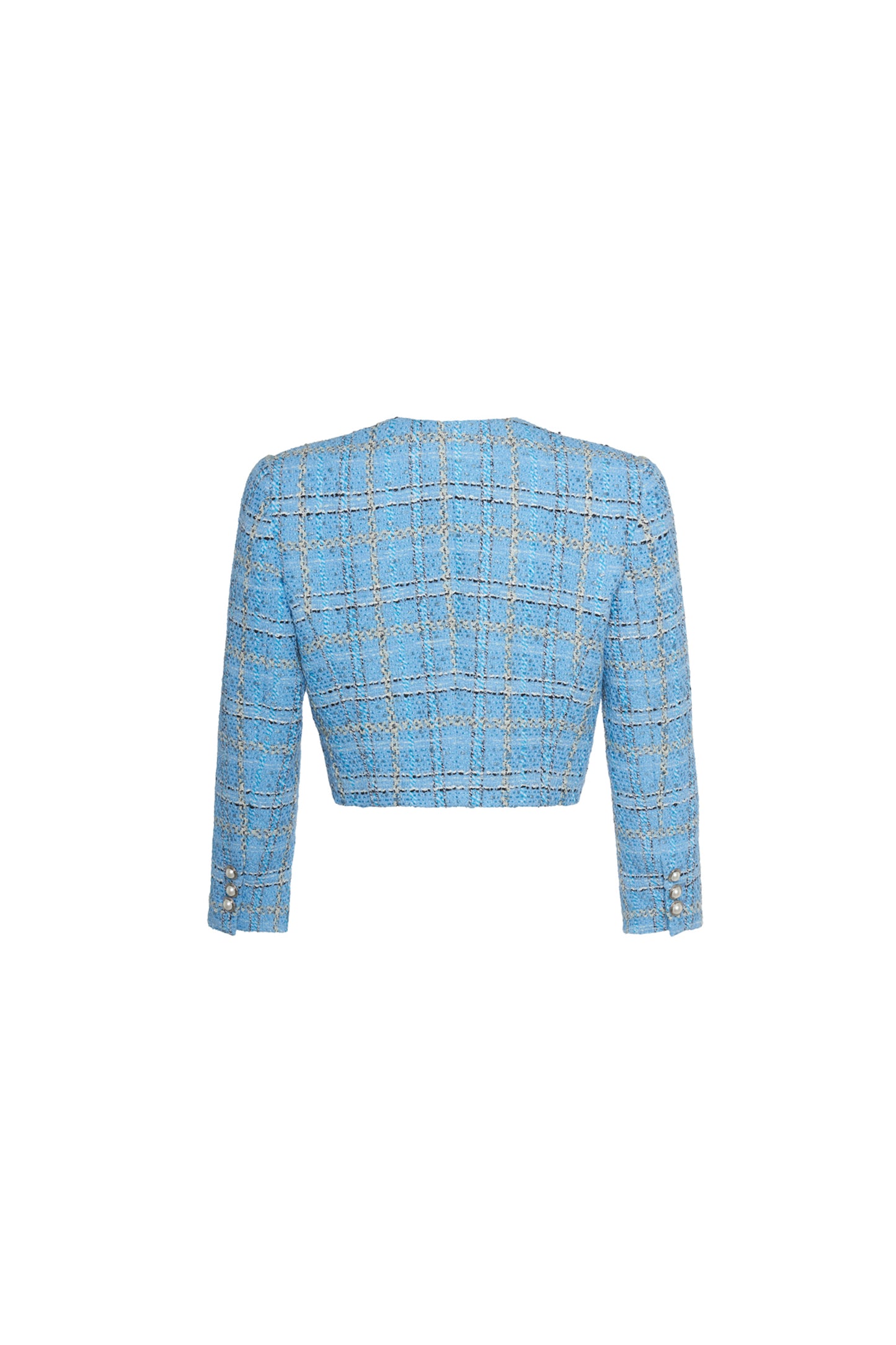 CHECKED TWEED CROPPED JACKET
