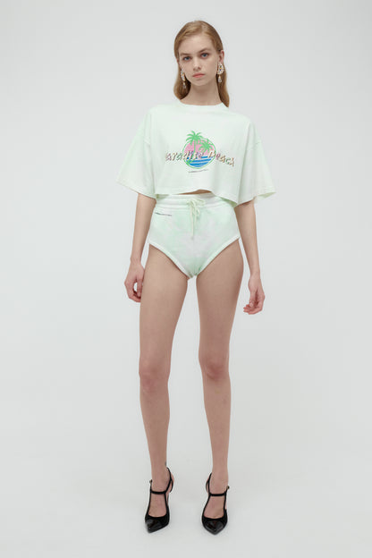 PARADISE BEACH TIE DYE CROPPED T-SHIRT