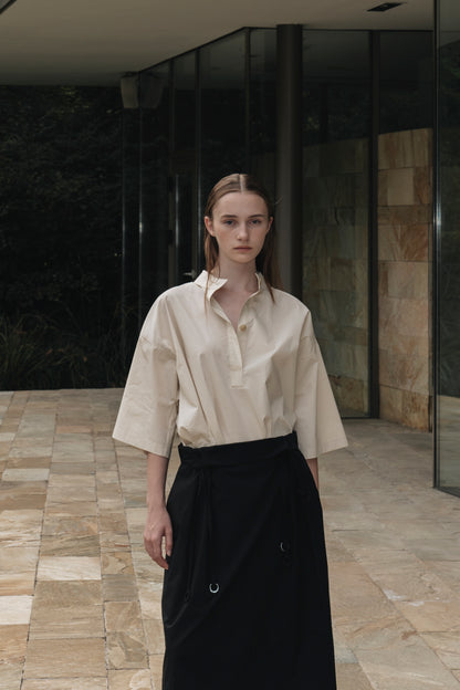 COTTON TRENCH BLOUSE