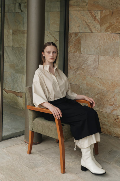 COTTON TRENCH BLOUSE