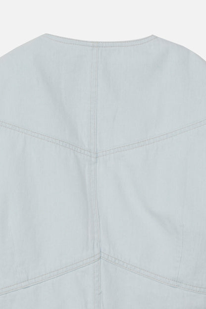 DENIM BELTED CROPJACKET