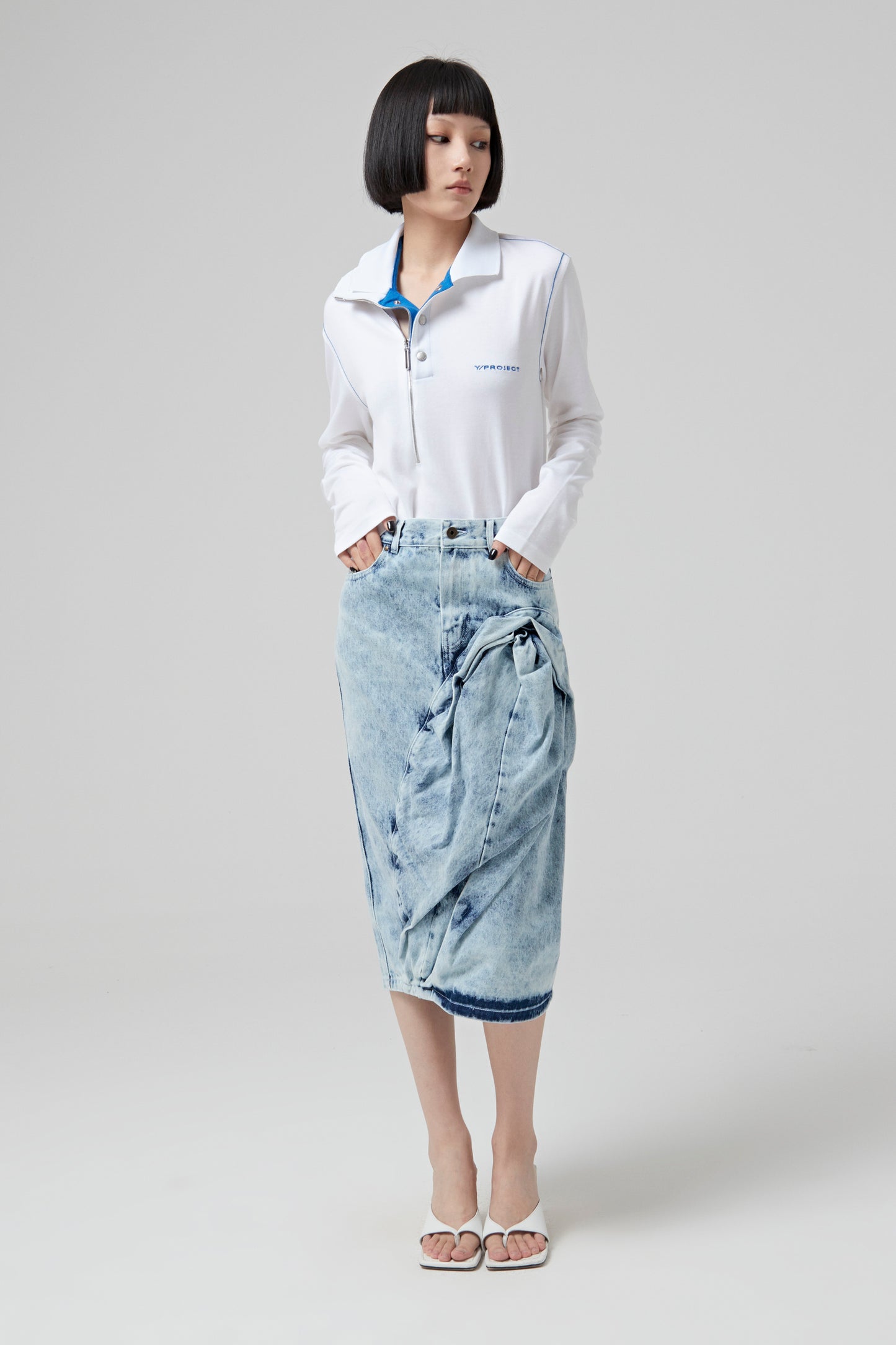 DOUBLE COLLAR LONG SLEEVE POLO