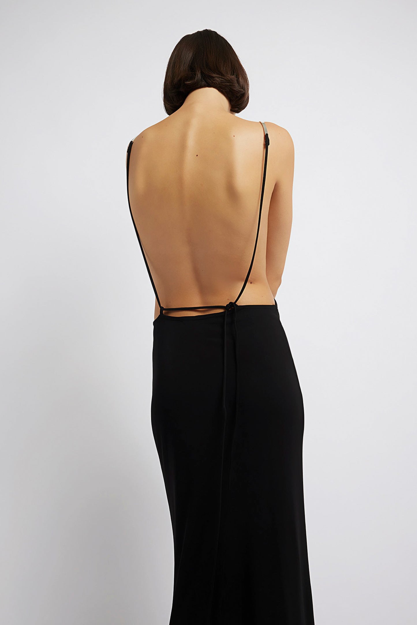 SCULPTED STRAPPED RUCHED DRESS