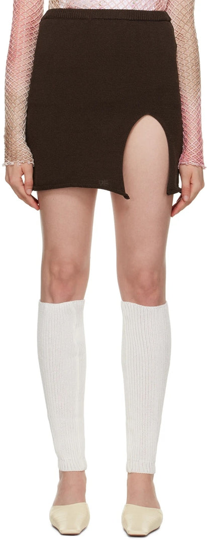 SLIT KNITTED SKIRT