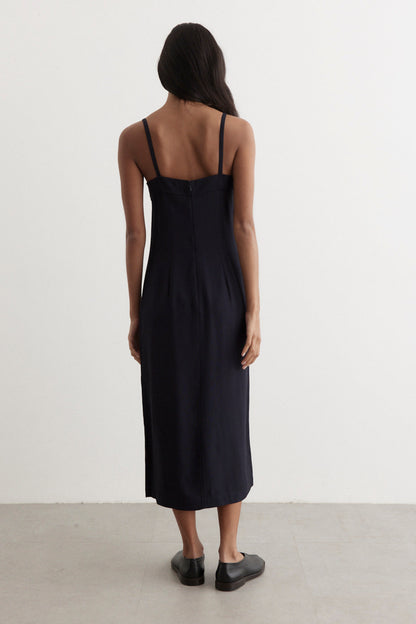 Front-Split Crepe Cami Dress