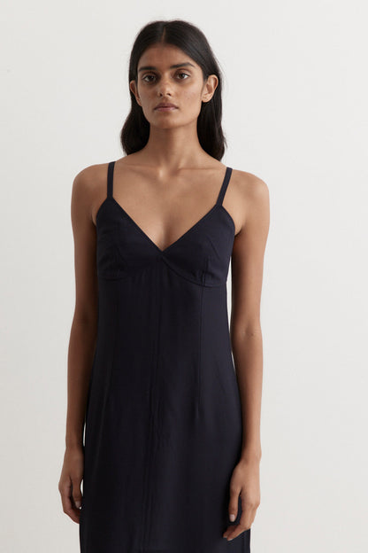 Front-Split Crepe Cami Dress