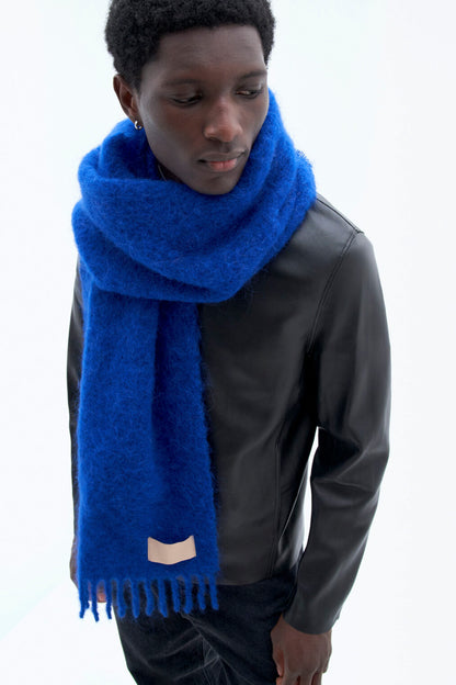 boucle colour block scarf