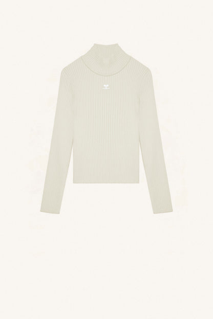 MOCKNECK RIB KNIT SWEATER