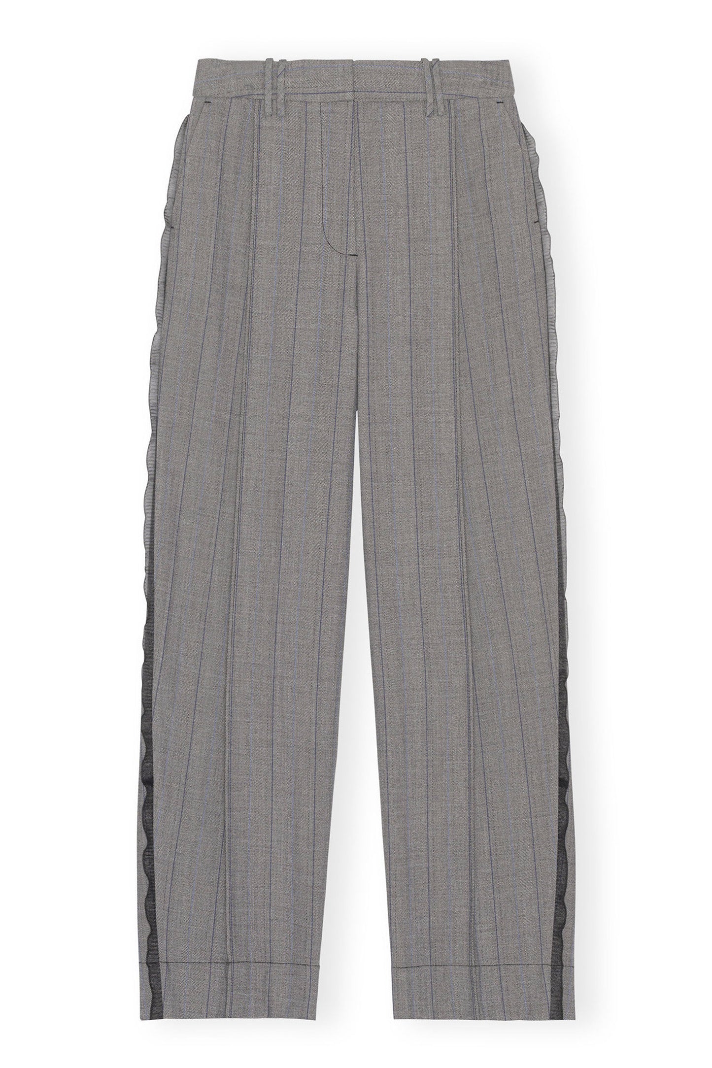 Herringbone Suiting Relaxed Pleated Pants