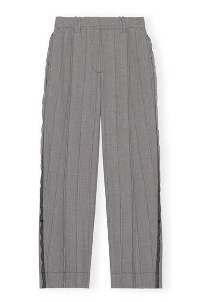 Herringbone Suiting Relaxed Pleated Pants