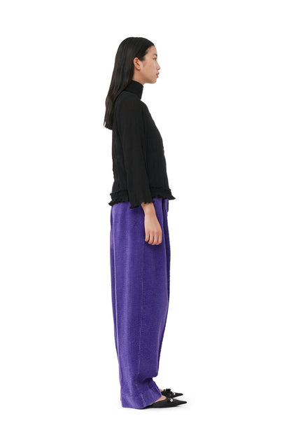 Pleated Georgette Scarf Blouse