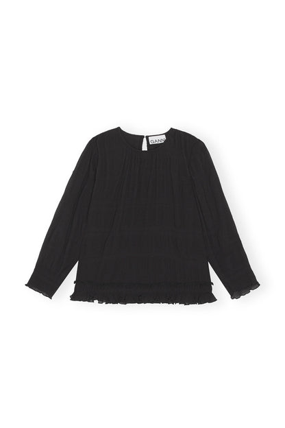 Pleated Georgette Scarf Blouse