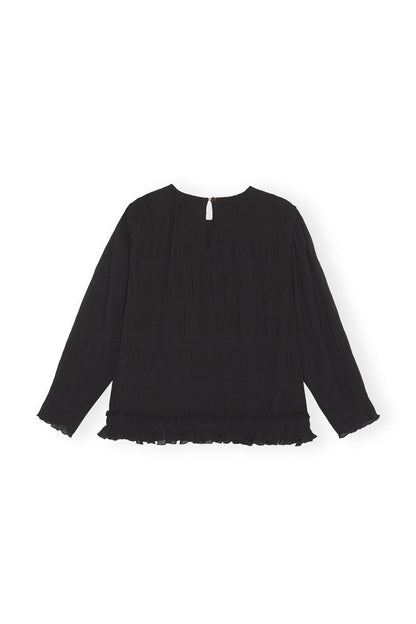 Pleated Georgette Scarf Blouse