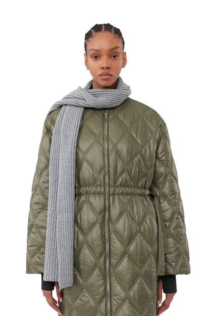 Shiny Quilt Long Coat