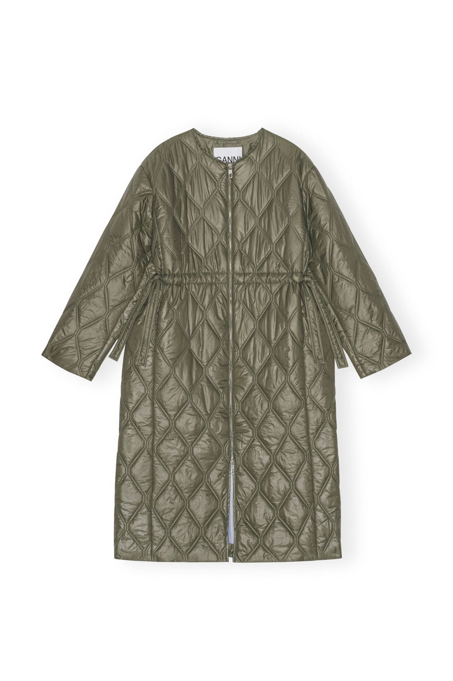 Shiny Quilt Long Coat