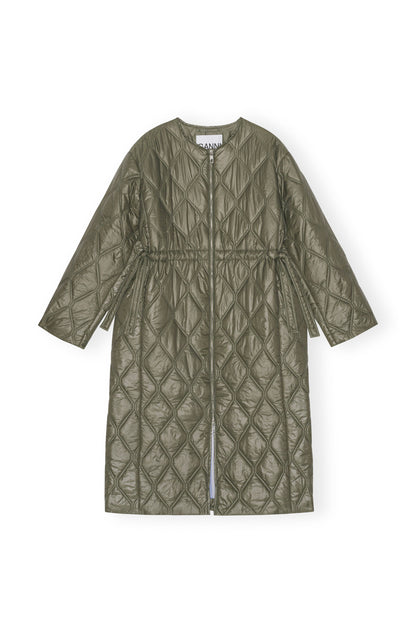 Shiny Quilt Long Coat