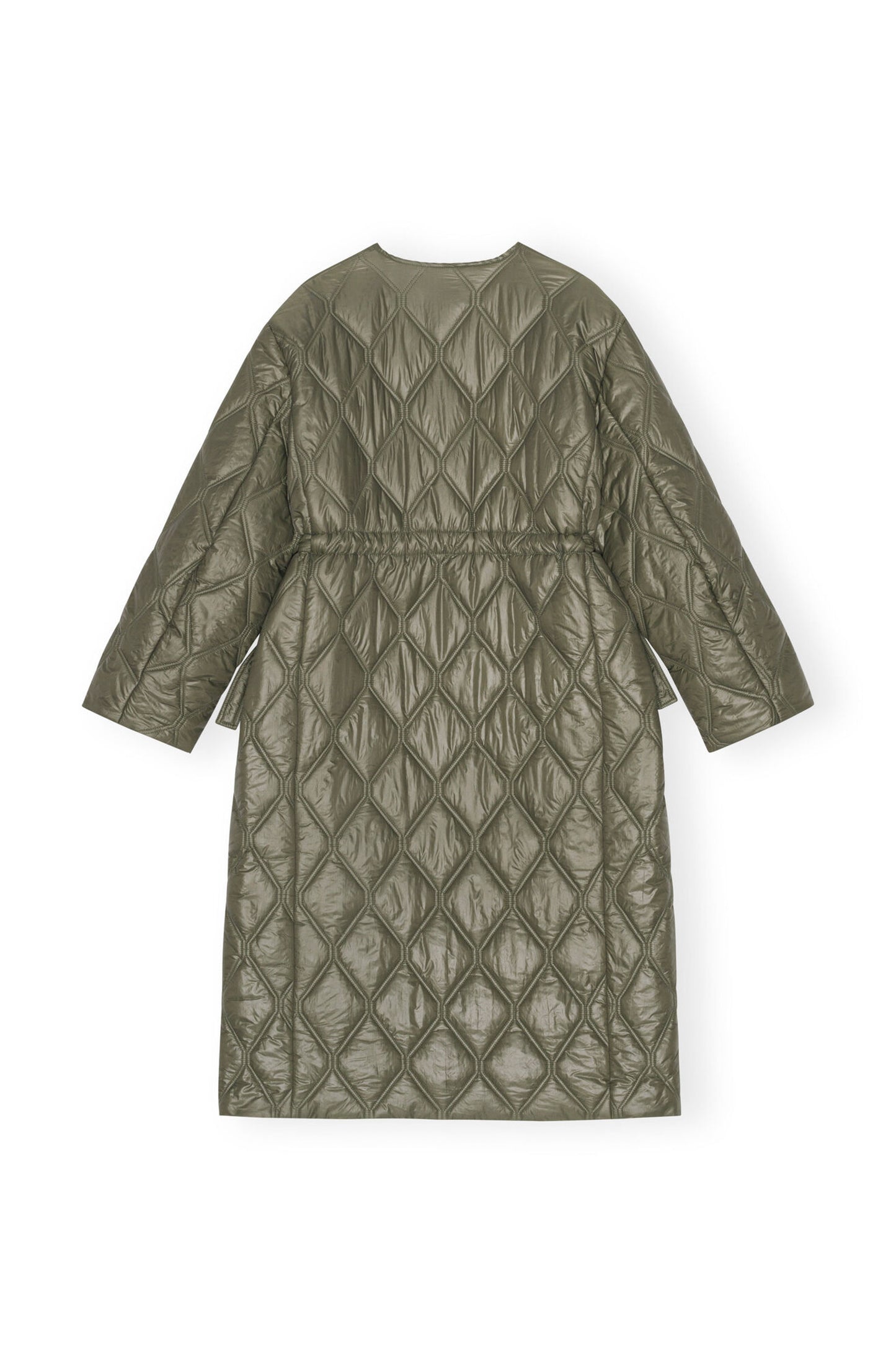 Shiny Quilt Long Coat