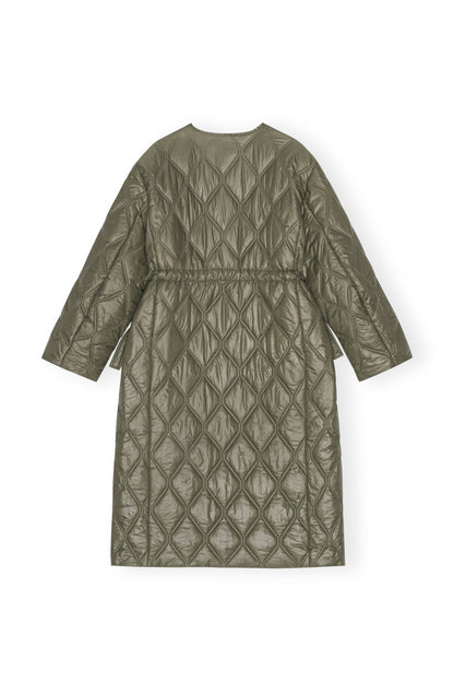 Shiny Quilt Long Coat