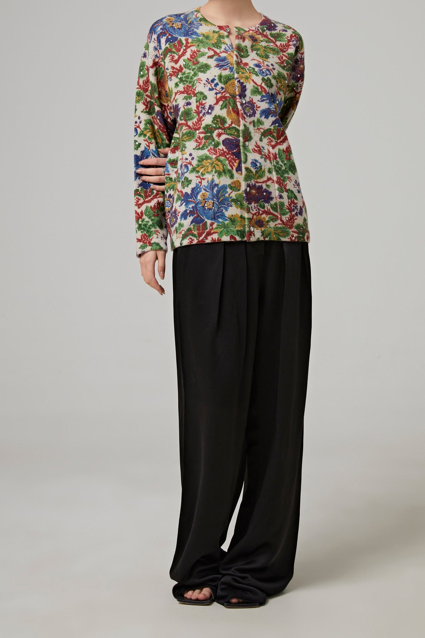 BEADED FLORAL CARDIGAN