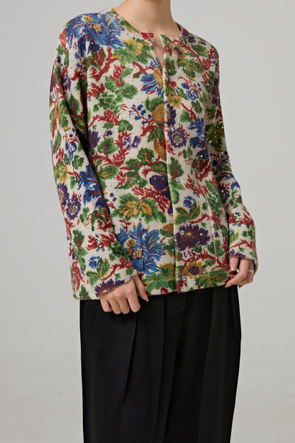 BEADED FLORAL CARDIGAN