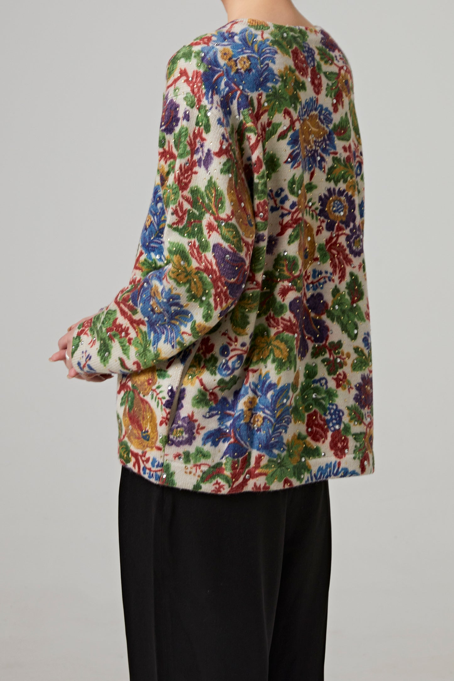 BEADED FLORAL CARDIGAN